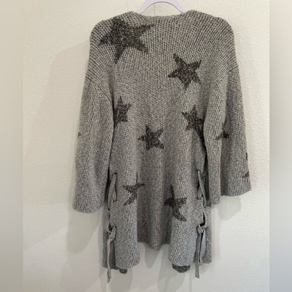 Cupcakes and Cashmere Star Knit Cardigan Western Boho Neutral Sweater Casual - Picture 7 of 7